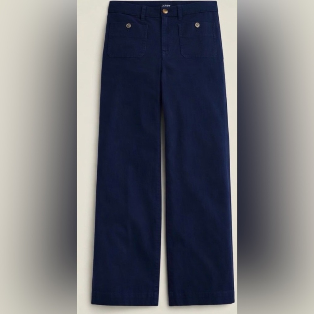J Crew slim wide leg sailor chino pants navy 26